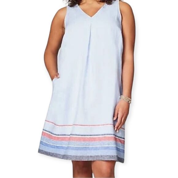 J.Jill Linen A Line Dress Cornflower Multi NWT - Picture 12 of 12